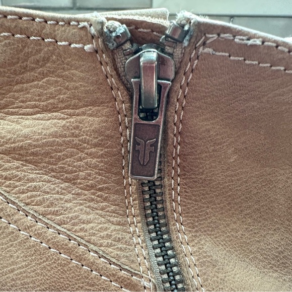 FRYE Reina Heeled Western Ankle  Bootie in Tan Ash Leather Women’s Size 6.5 - Picture 8 of 15